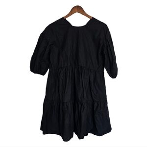 Black Puff Sleeve Tiered Dress Size XS